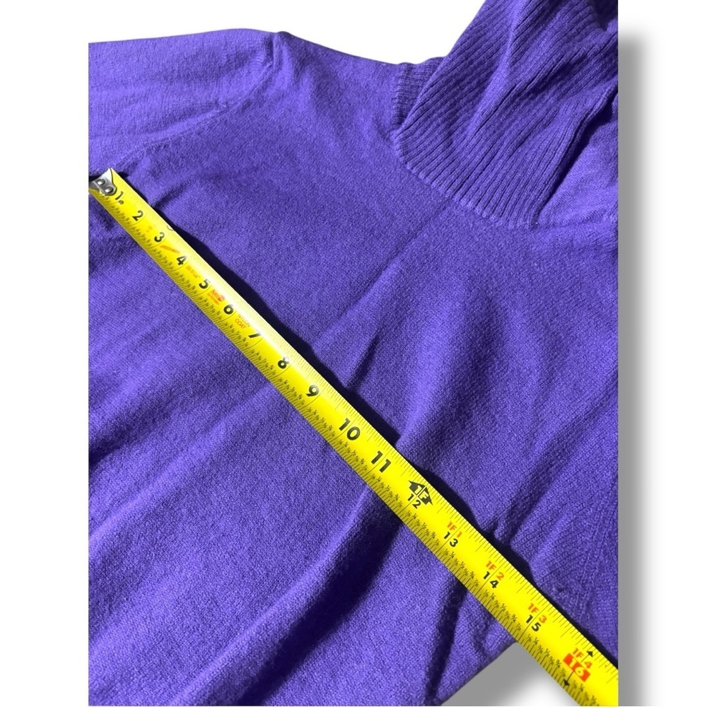 Bogner Vintage Cozy Vibrant Purple Turtleneck Long Sleeve Relaxed Fit Sweater - Picture 11 of 16